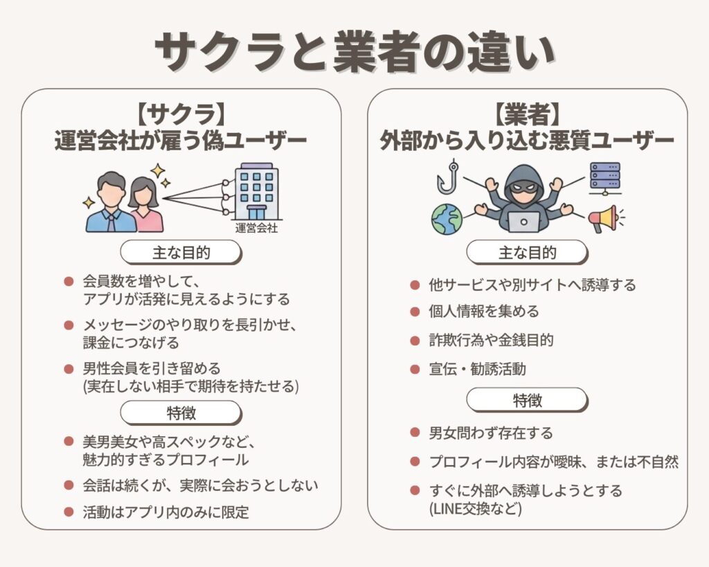サクラと業者の違い
