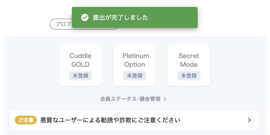 提出が完了しました