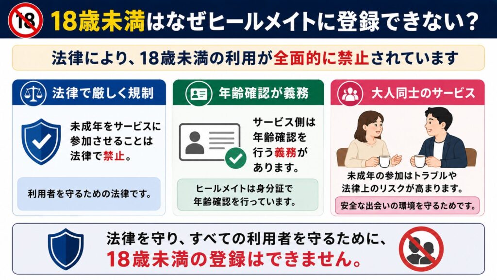 18歳未満はなぜヒールメイトに登録できないのか