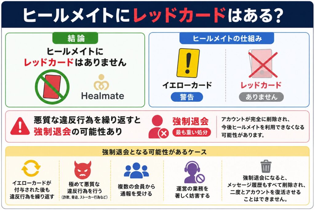 ヒールメイトにレッドカードはあるのか