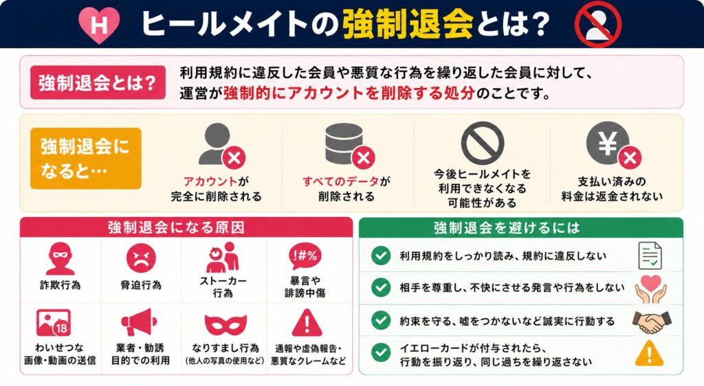 ヒールメイトの強制退会
