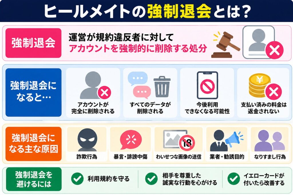 ヒールメイトの強制退会とは