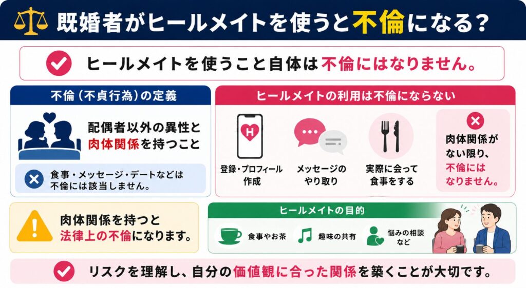 既婚者がヒールメイトを使うと不倫になるのか