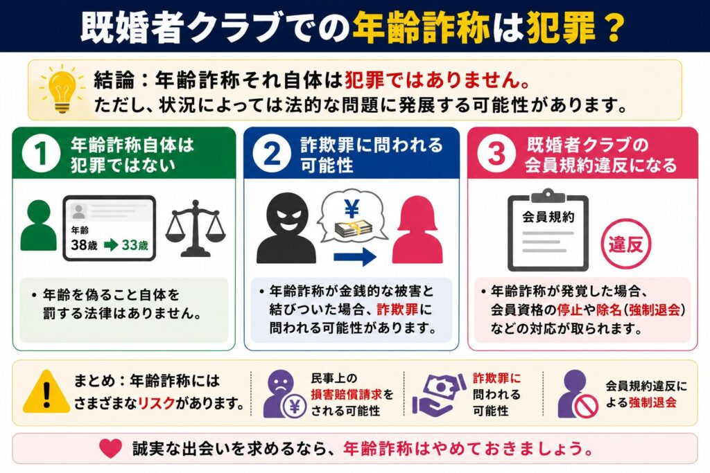 既婚者クラブでの年齢詐称は犯罪なのか
