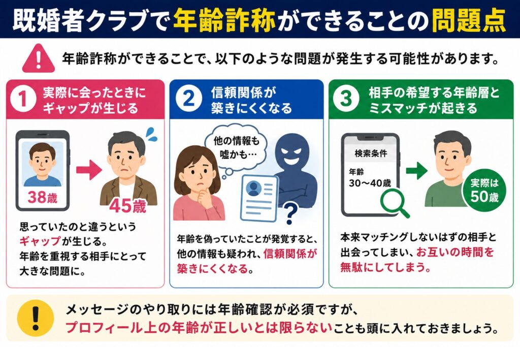 既婚者クラブで年齢詐称ができることの問題点