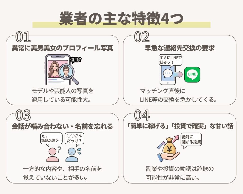 業者の主な特徴4つ