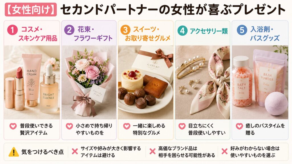 【女性向け】セカンドパートナーの女性が喜ぶプレゼント