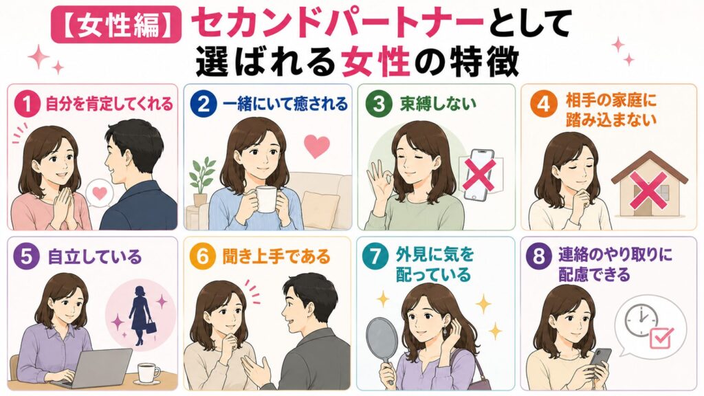【女性編】セカンドパートナーとして選ばれる女性の特徴