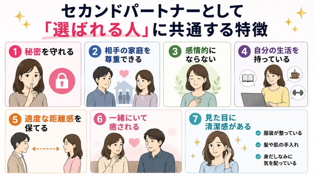 セカンドパートナーとして「選ばれる人」に共通する特徴