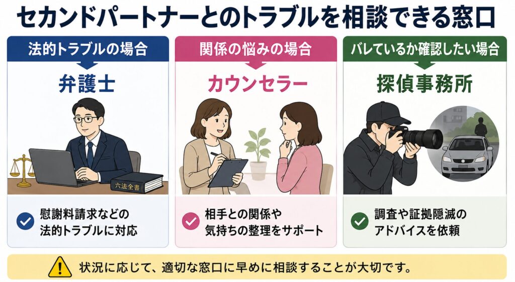 セカンドパートナーとのトラブルを相談できる窓口