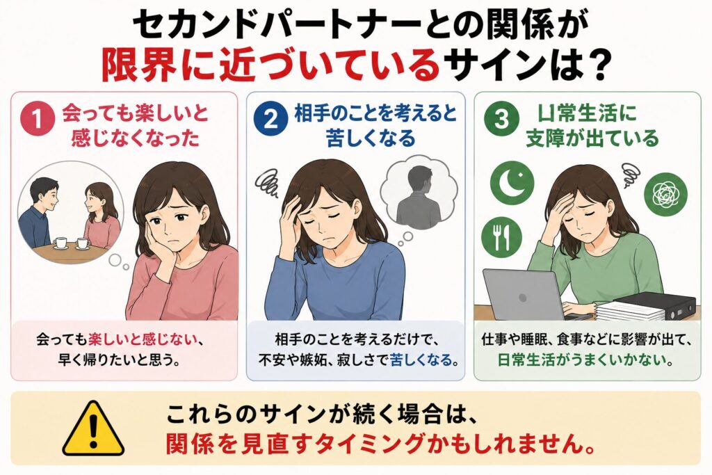 セカンドパートナーとの関係が限界に近づいているサイン