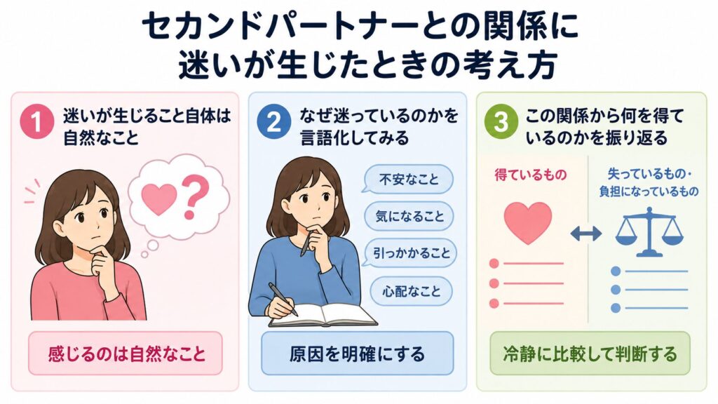 セカンドパートナーとの関係に迷いが生じたときの考え方