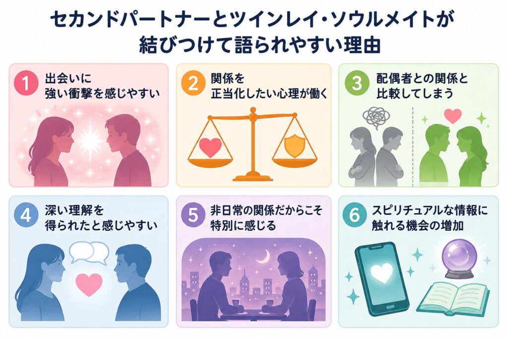 セカンドパートナーとツインレイ・ソウルメイトが結びつけて語られやすい理由