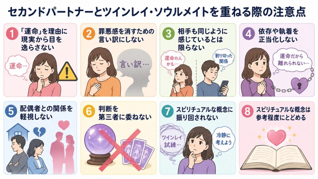 セカンドパートナーとツインレイ・ソウルメイトを重ねる際の注意点