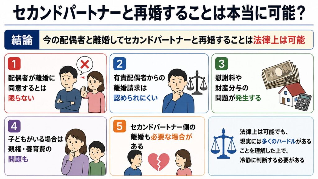 セカンドパートナーと再婚することは本当に可能か