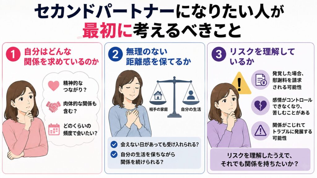 セカンドパートナーになりたい人が最初に考えるべきこと