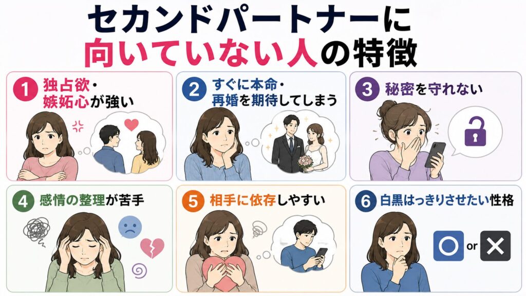 セカンドパートナーに向いていない人の特徴