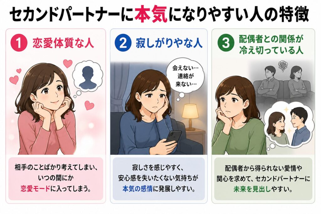 セカンドパートナーに本気になりやすい人の特徴