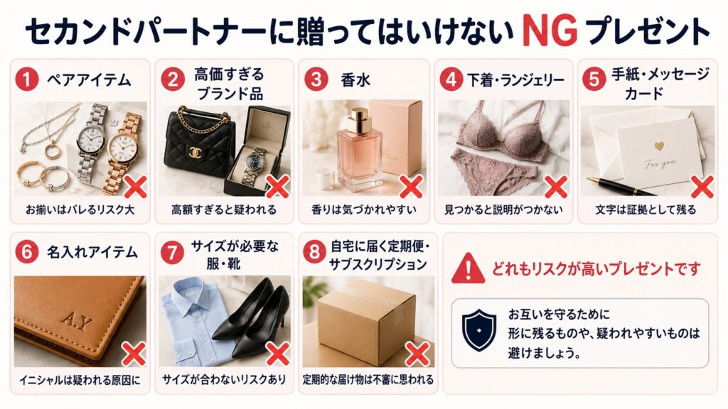 セカンドパートナーに贈ってはいけないNGプレゼント