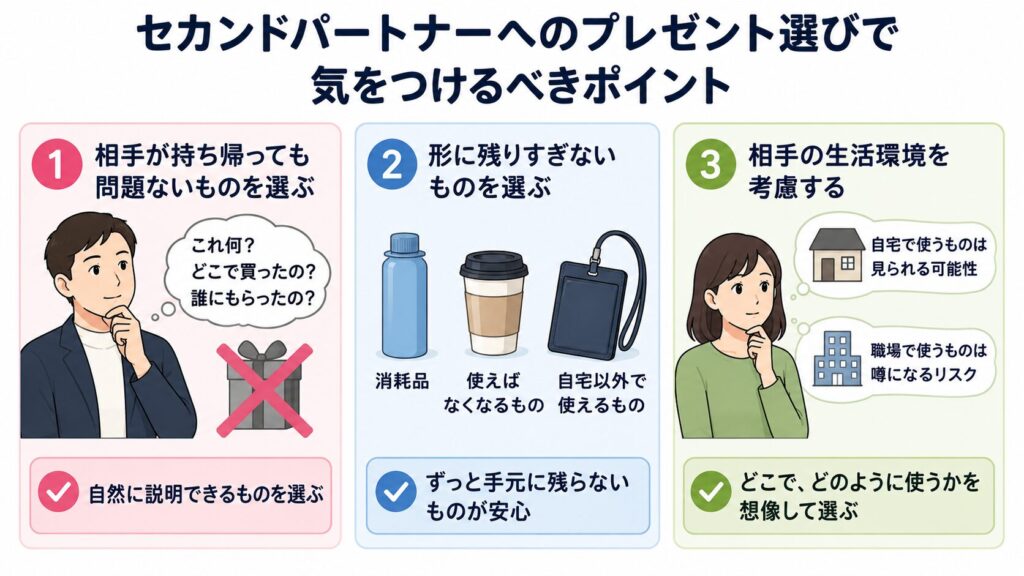 セカンドパートナーへのプレゼント選びで気をつけるべきポイント