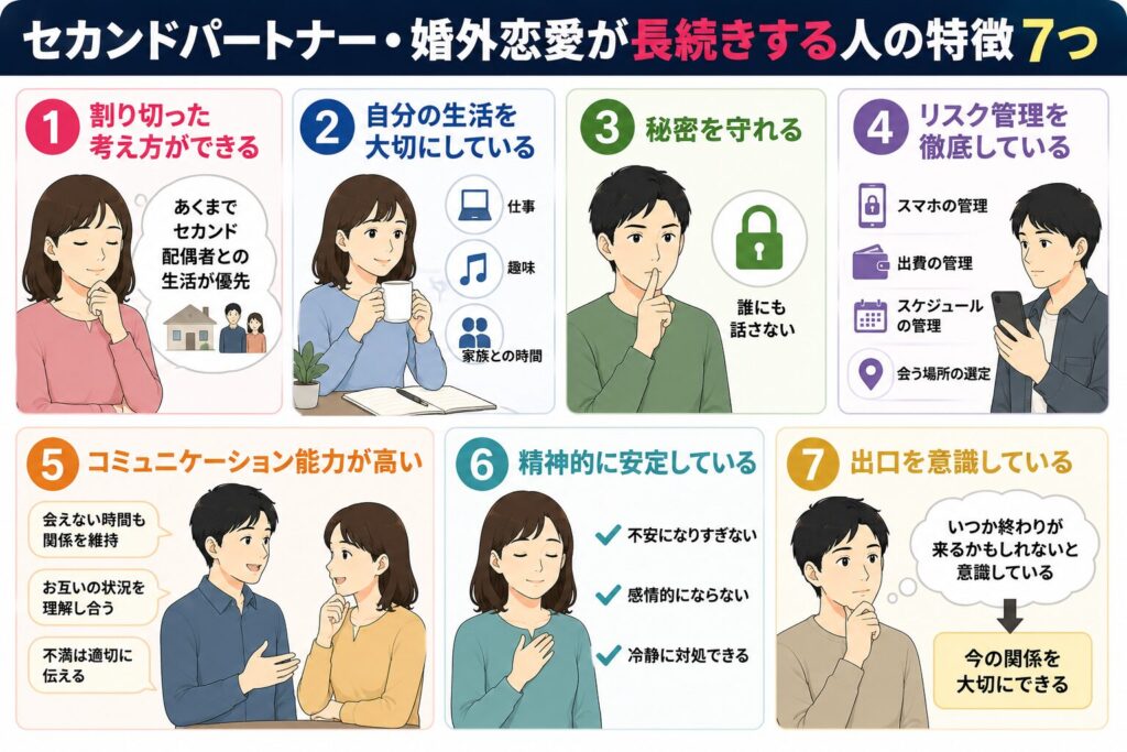 セカンドパートナー・婚外恋愛が長続きする人の特徴7つ