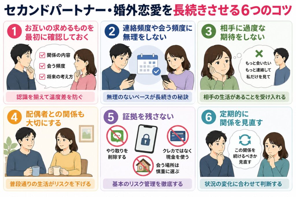 セカンドパートナー・婚外恋愛を長続きさせる6つのコツ