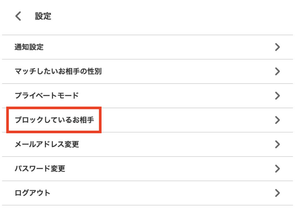 ブロックしているお相手
