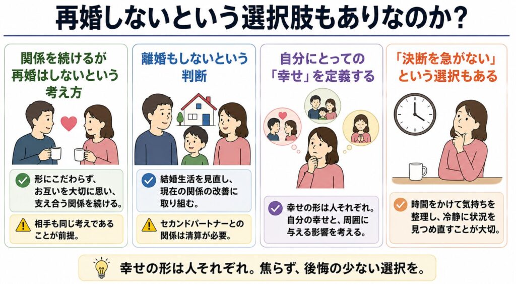 再婚しないという選択肢もありなのか