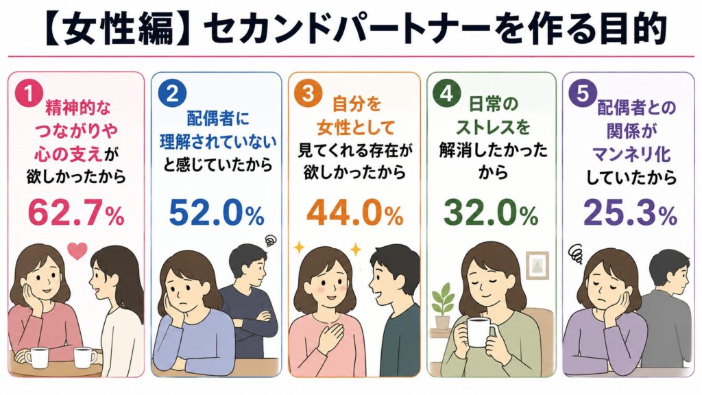 女性がセカンドパートナーを作る目的