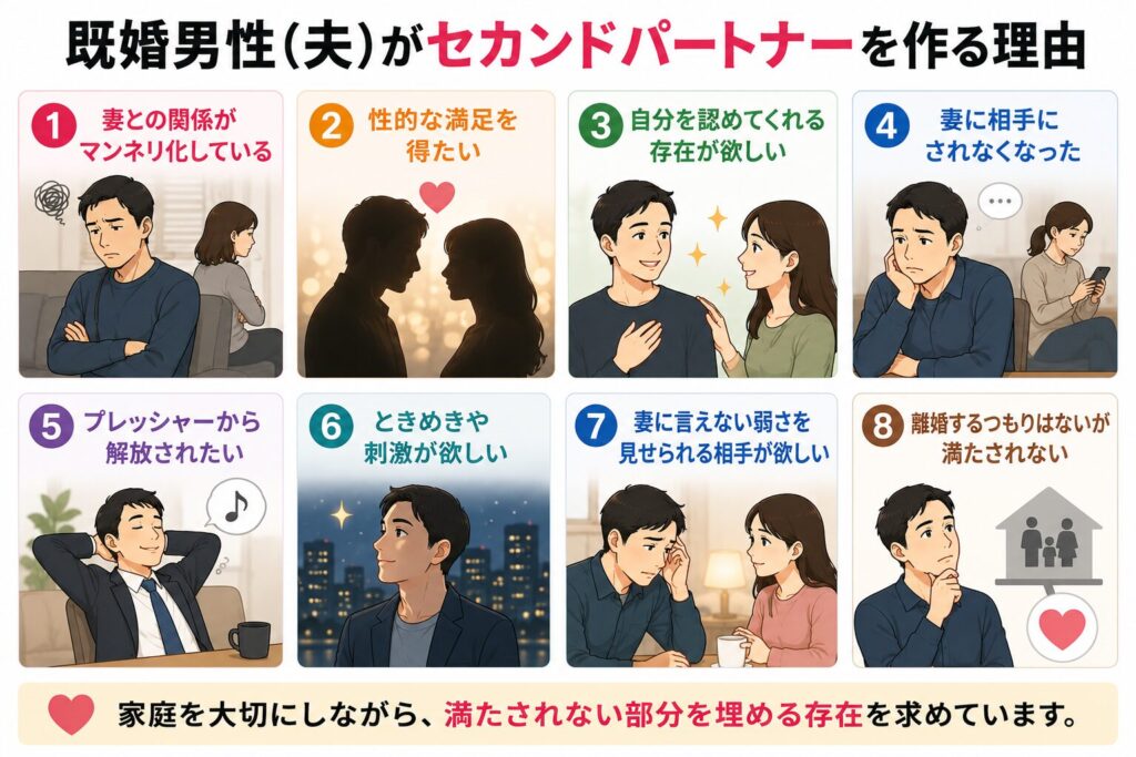 既婚男性（夫）がセカンドパートナーを作る理由