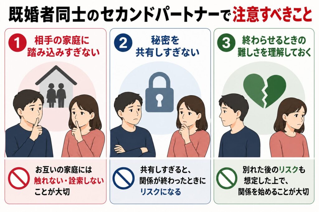 既婚者同士のセカンドパートナーで注意すべきこと