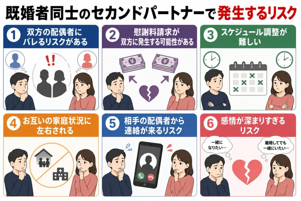 既婚者同士のセカンドパートナーで発生するリスク