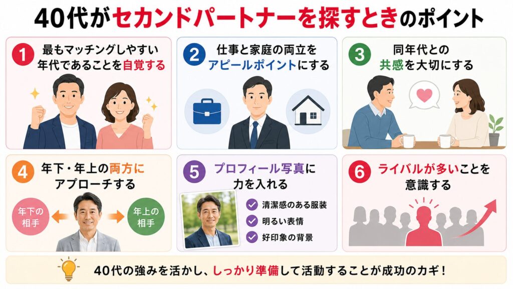 40代がセカンドパートナーを探すときのポイント