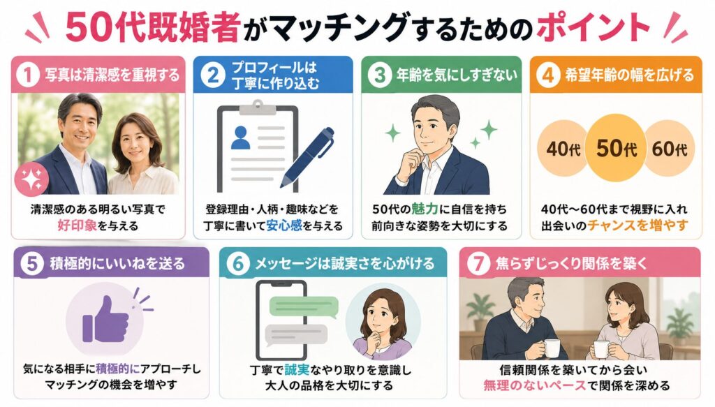 50代既婚者がマッチングするためのポイント
