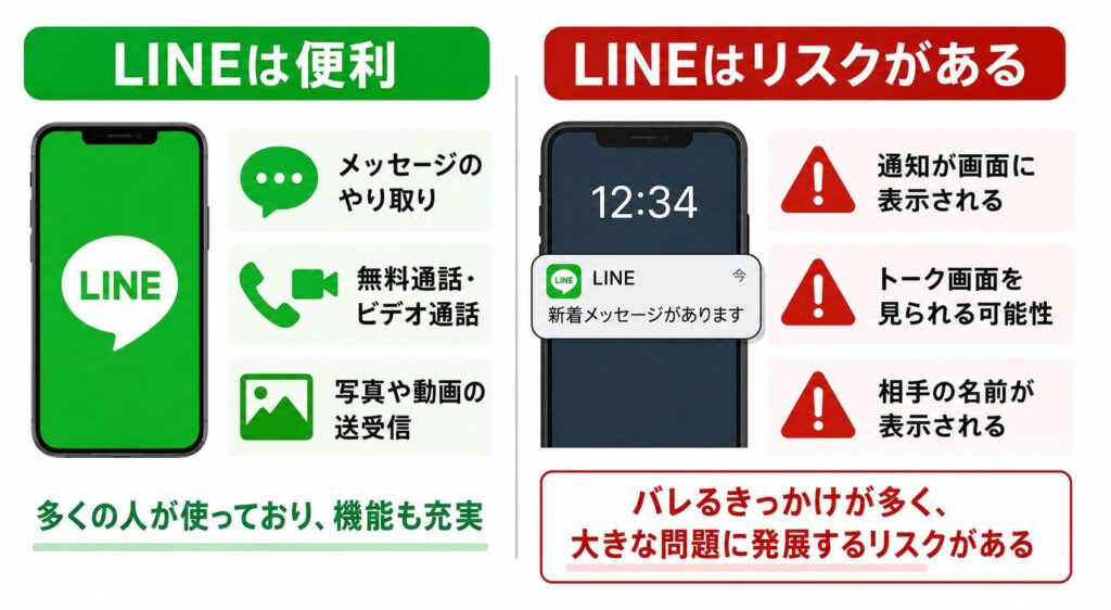LINEは便利だがリスクがある