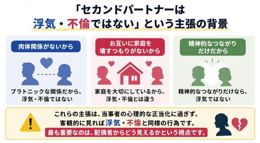 「セカンドパートナーは浮気・不倫ではない」という主張の背景