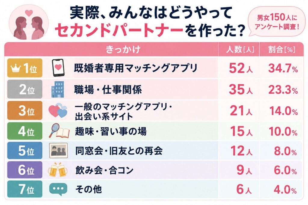 セカンドパートナーとの出会いのきっかけランキング
