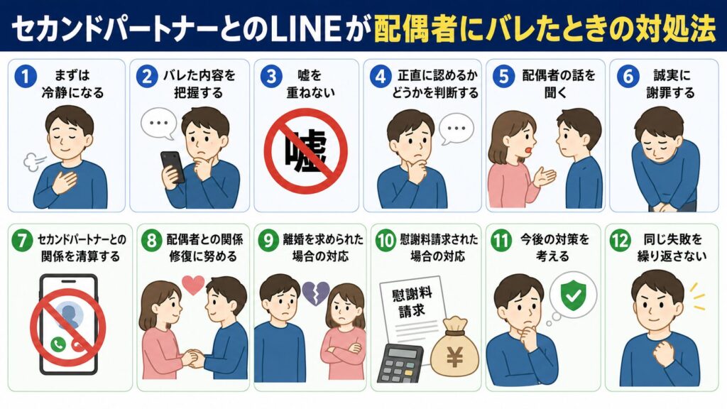 セカンドパートナーとの婚外恋愛LINEが配偶者にバレたときの対処法