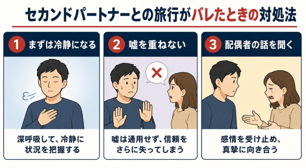 セカンドパートナーとの旅行がバレたときの対処法