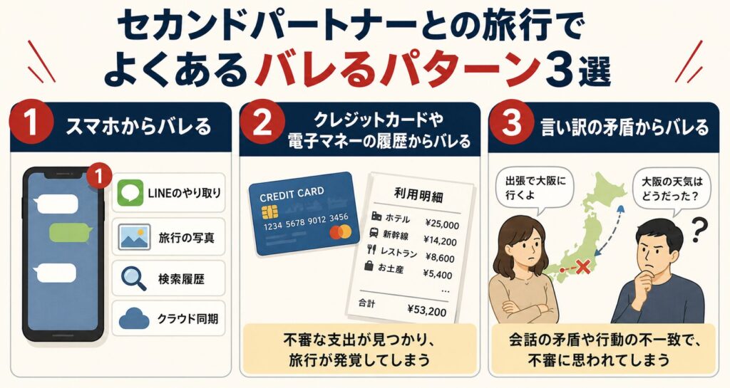 セカンドパートナーとの旅行でよくあるバレるパターン3選
