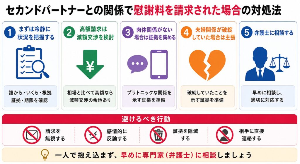 セカンドパートナーとの関係を理由に慰謝料を請求された場合の対処法