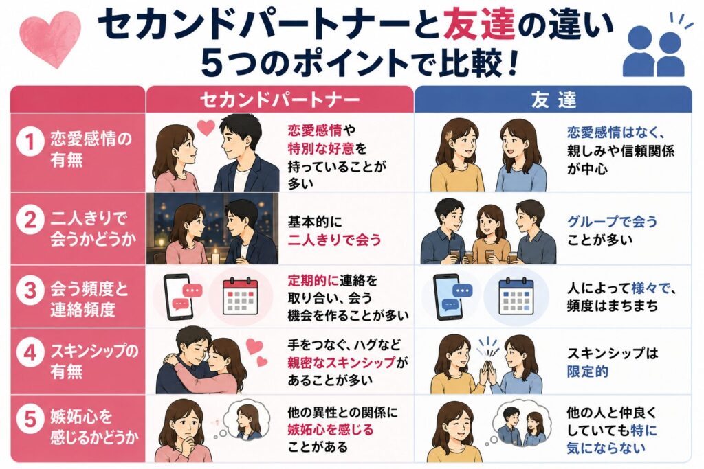 セカンドパートナーと友達の違い