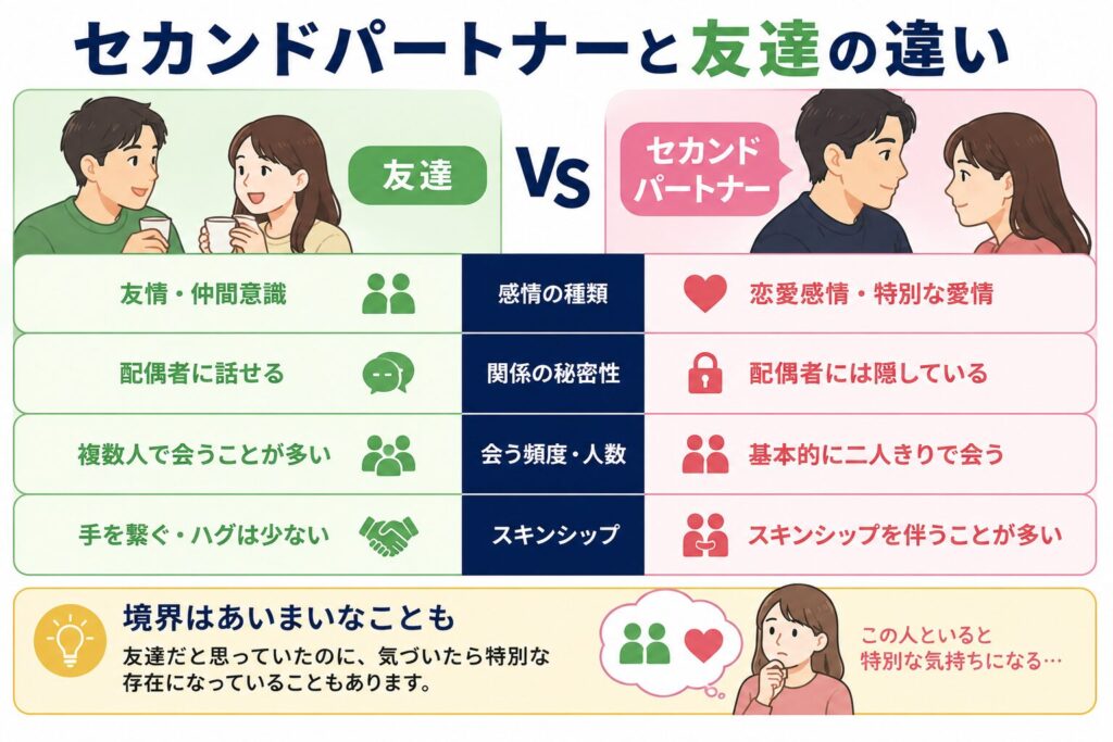 セカンドパートナーと友達の違い