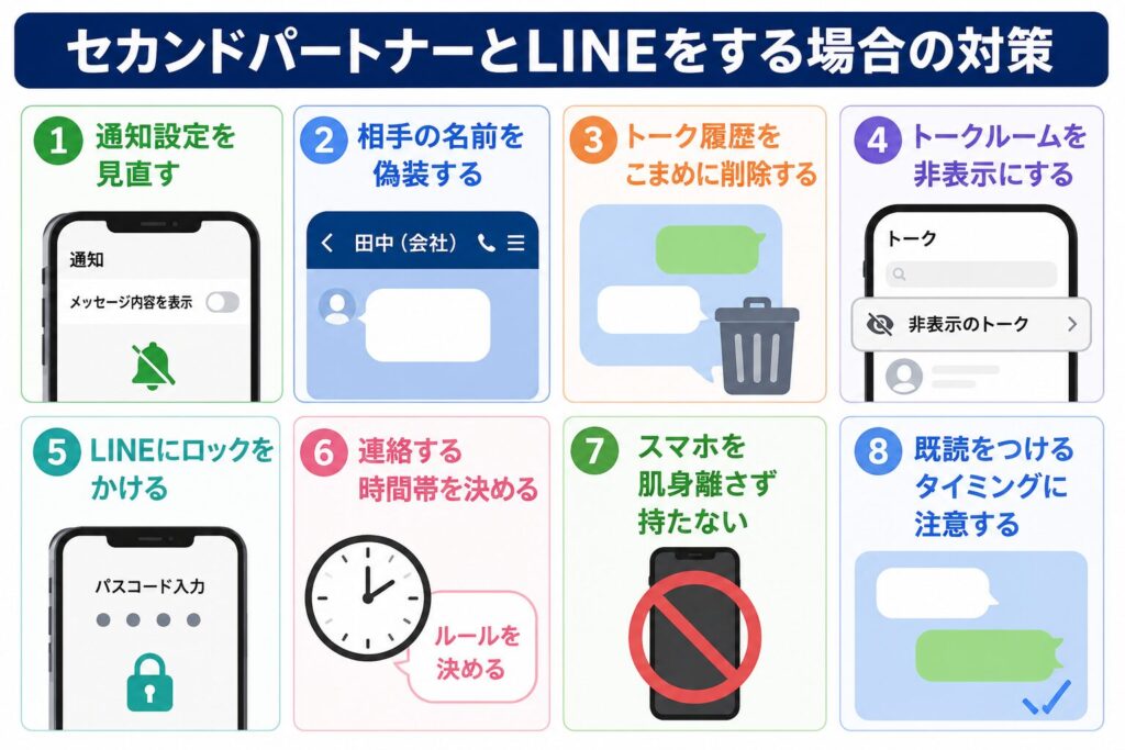 セカンドパートナーと婚外恋愛LINEをする場合の対策