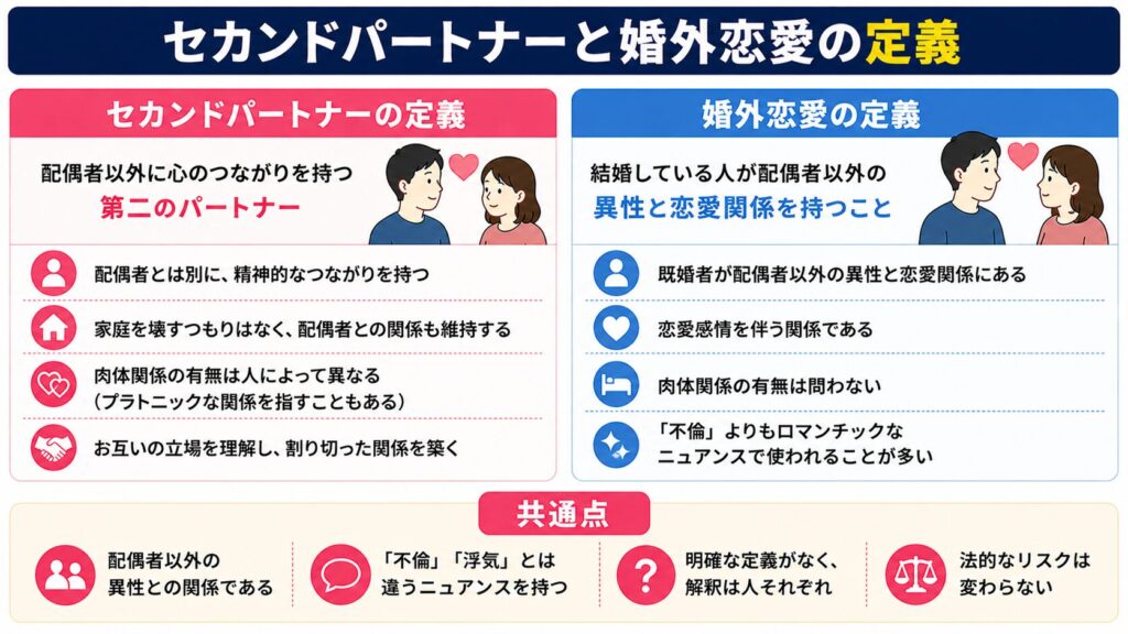 セカンドパートナーと婚外恋愛の定義