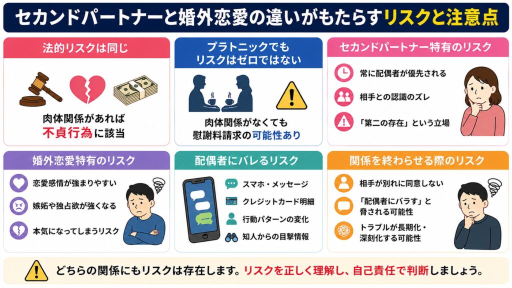 セカンドパートナーと婚外恋愛の違いがもたらすリスクと注意点