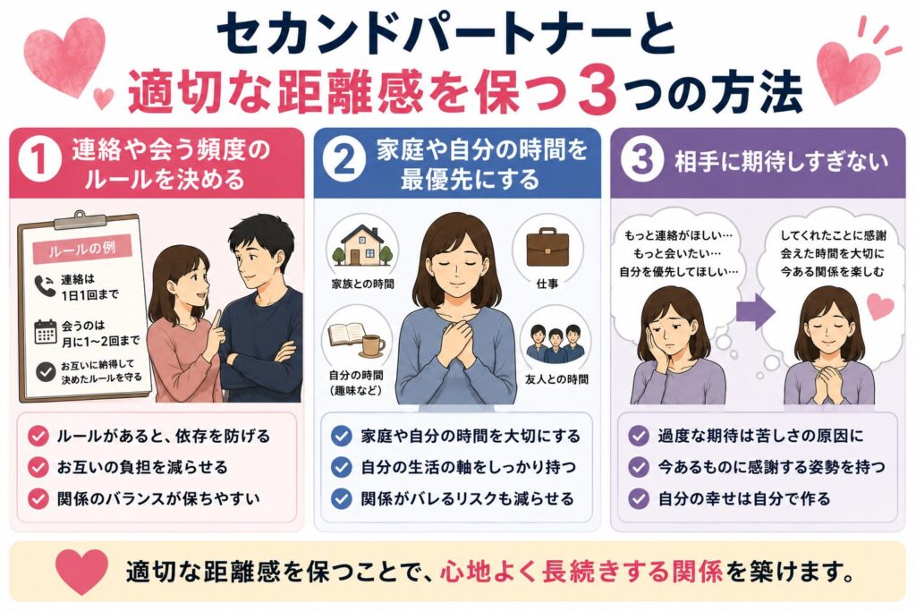 セカンドパートナーと適切な距離感を保つ3つの方法