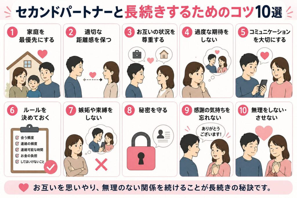 セカンドパートナーと長続きするためのコツ10選