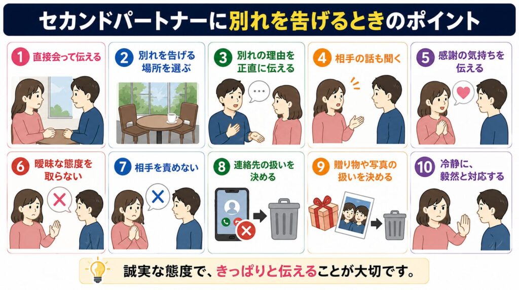 セカンドパートナーに別れ・終わりを告げるときのシチュエーションと注意点