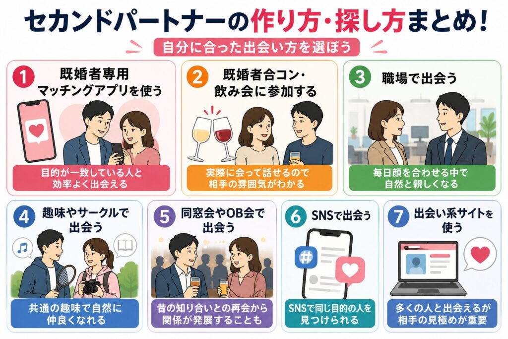セカンドパートナーの作り方・探し方まとめ